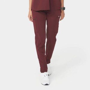 Figs Women's Yola Skinny Scrub Burgundy Small